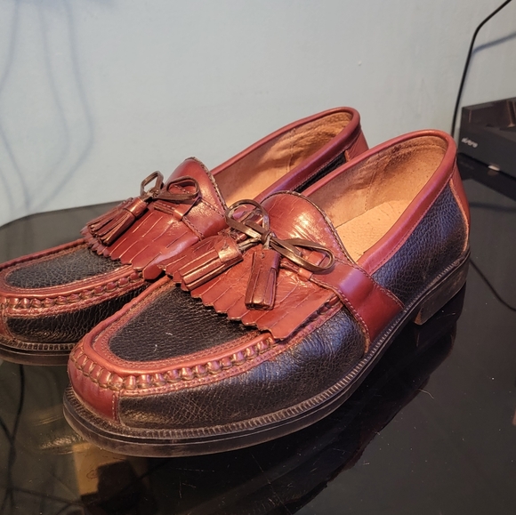 Florsheim 2 Tone Loafers Mens 10 Wide Black Brown Pre-owned - Picture 3 of 7